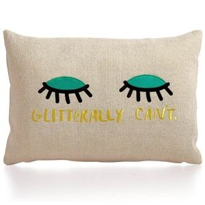 Glitterally Can't Decorative Throw Pillow Linen